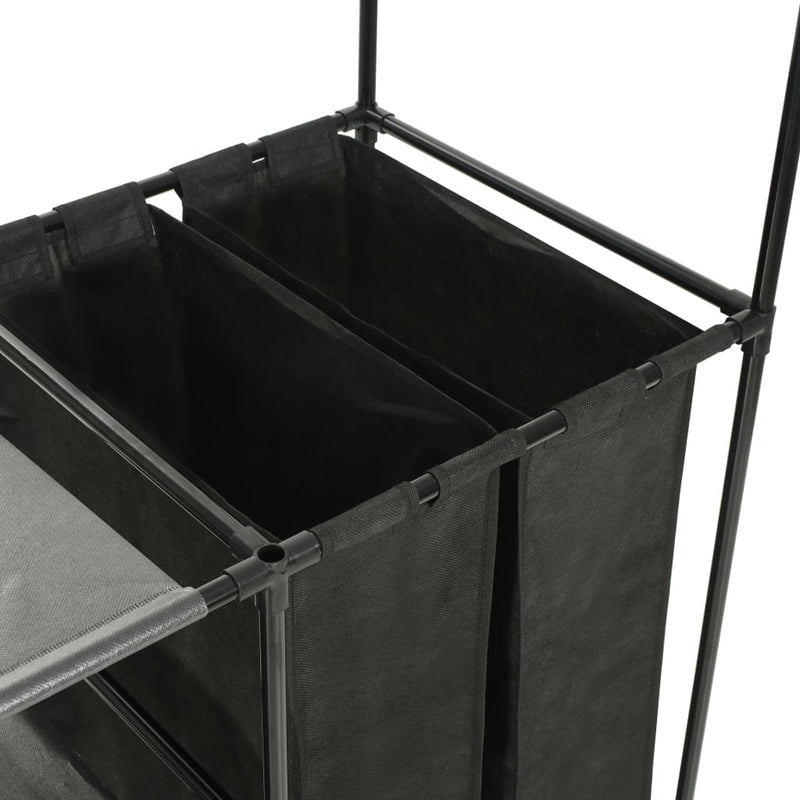 Load image into Gallery viewer, Vidaxl kledingrek 87x44x158 cm staal en ongeweven stof zwart