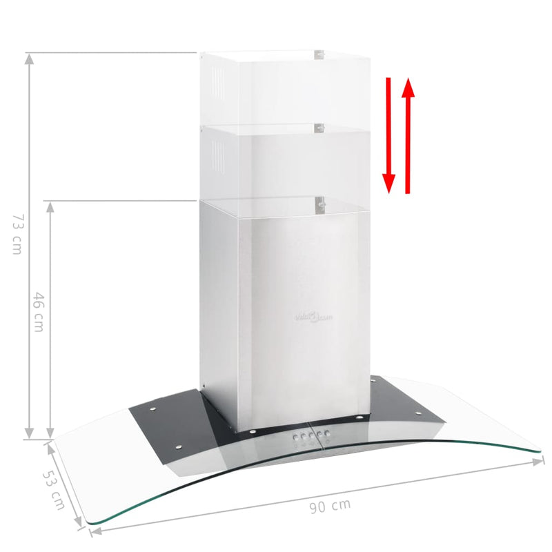 Load image into Gallery viewer, VidaXL Wandafzuigkap 756 m³ u LED 90 cm roestvrij staal