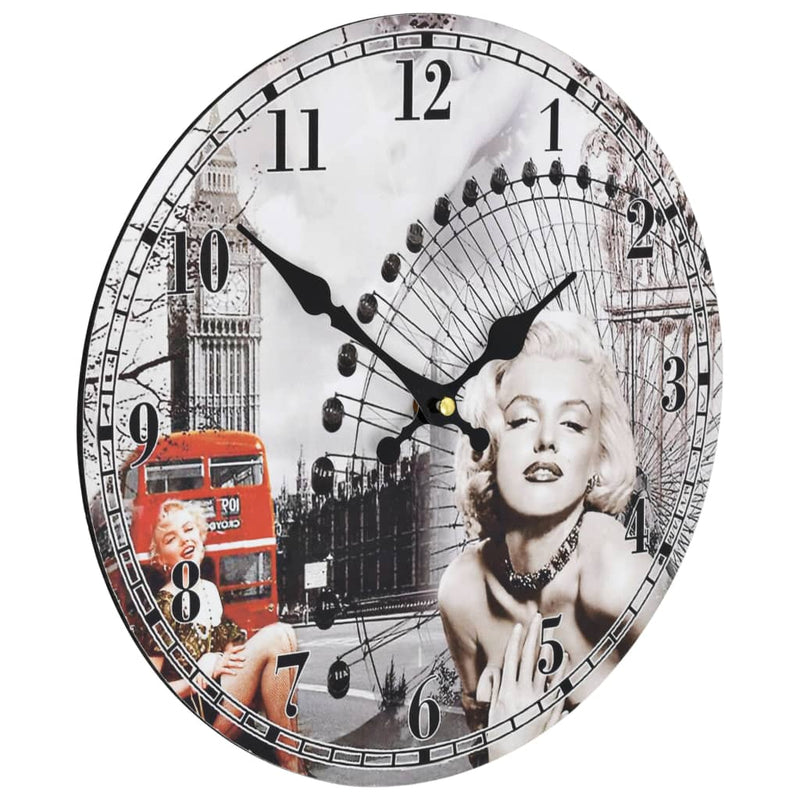 Load image into Gallery viewer, Vidaxl wandklok vintage stijl marilyn monroe 30 cm