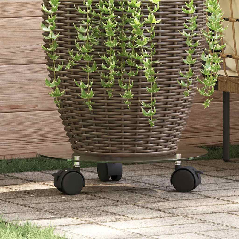 Load image into Gallery viewer, Vidaxl plantenrollers rond 28 cm gehard glas 2 st