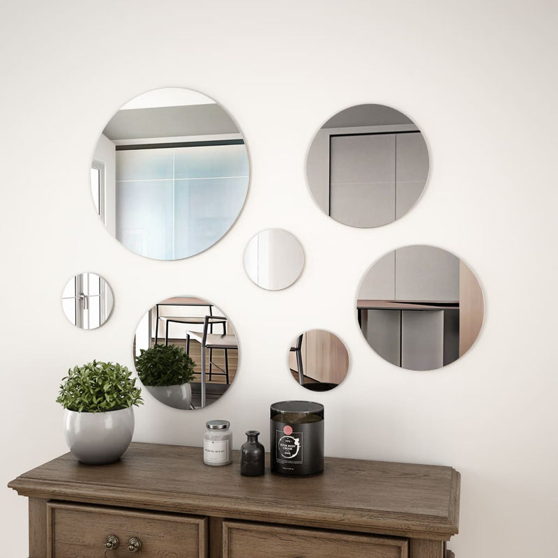 Load image into Gallery viewer, Vidaxl wandspiegelset rond glas 7-delig