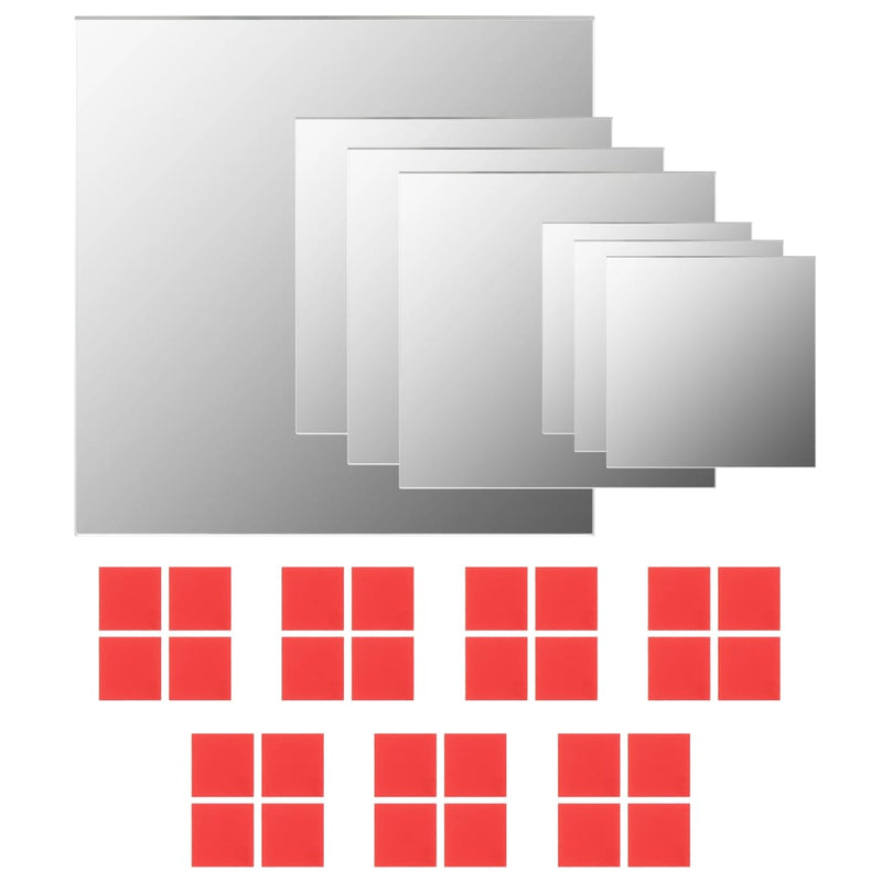 Load image into Gallery viewer, VidaXL Wandspiegels vierkant glas 7 st
