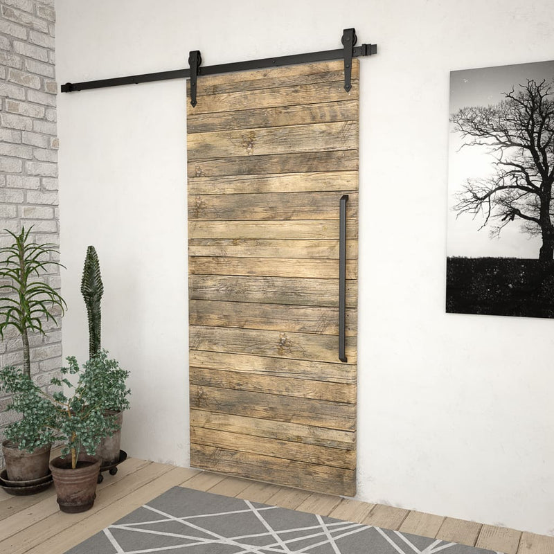 Load image into Gallery viewer, Vidaxl doos met onderdelen voor schuifdeur 183 cm staal zwart