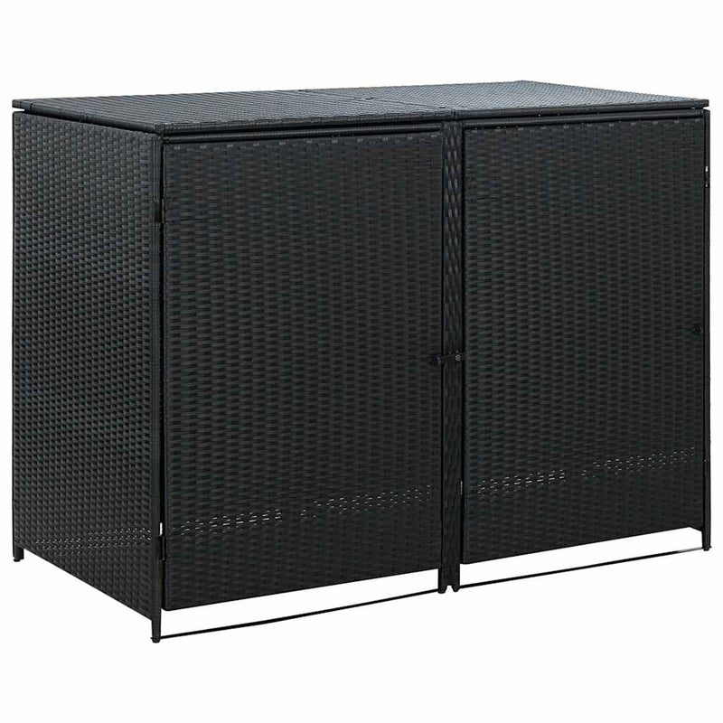 ギャラリービューアに画像をロードする, Vidaxl containerberging dubbel 148x80x111 cm poly rattan zwart