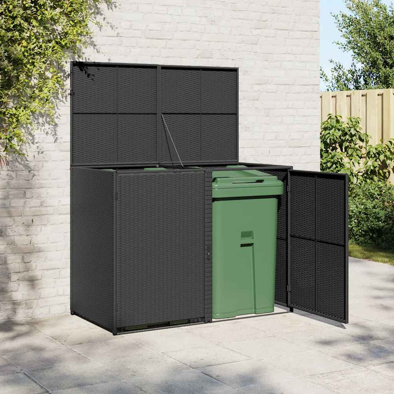 ギャラリービューアに画像をロードする, Vidaxl containerberging dubbel 148x80x111 cm poly rattan zwart