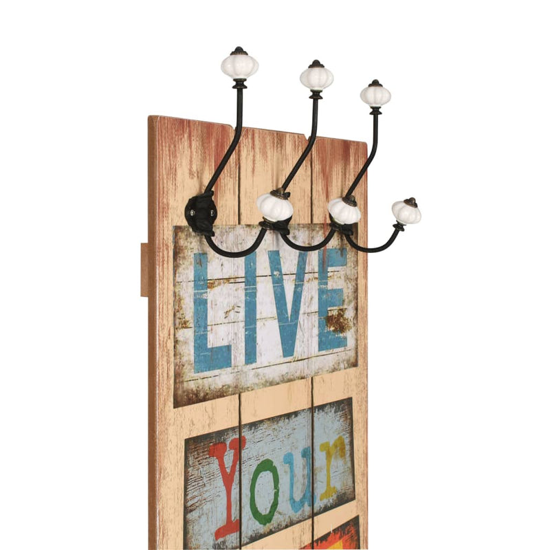 Load image into Gallery viewer, Vidaxl wandkapstok met 6 haken live life 120x40 cm