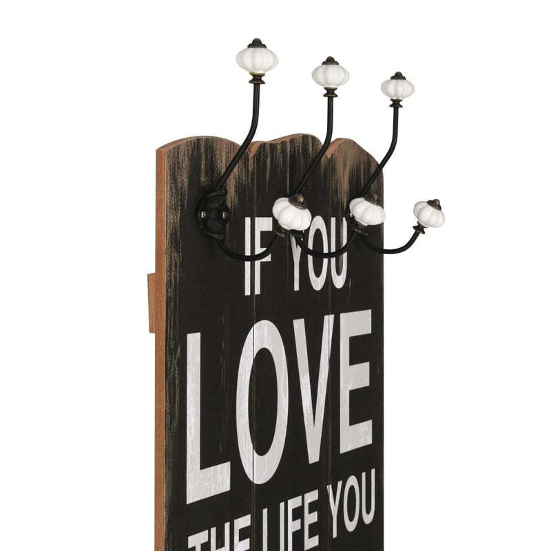 Afbeelding laden in galerijviewer, Vidaxl wandkapstok met 6 haken love live 120x40 cm