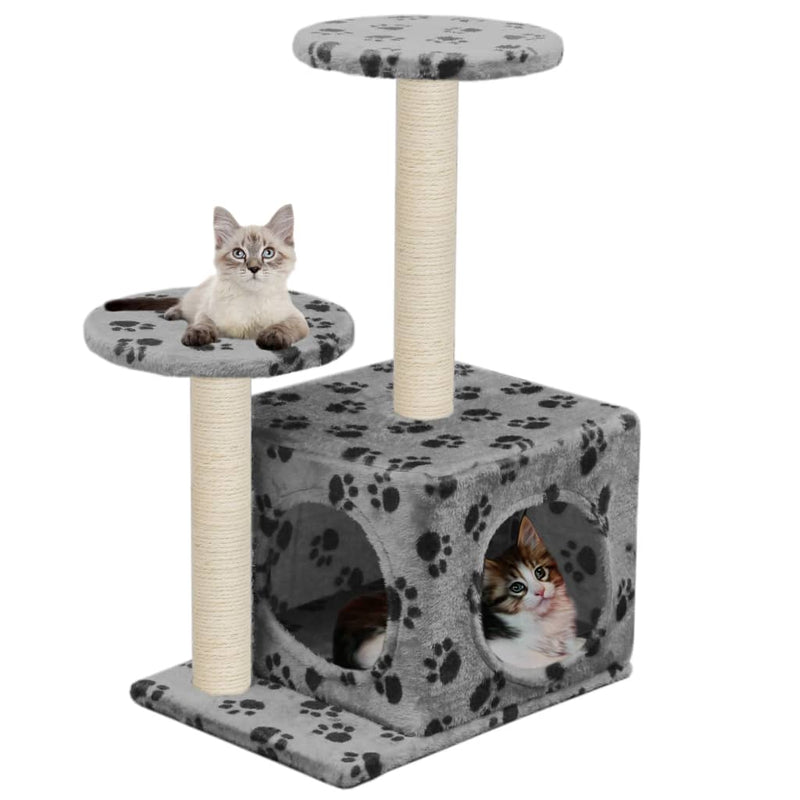 Load image into Gallery viewer, Vidaxl kattenkrabpaal met sisal krabpalen 60 cm pootafdrukken grijs