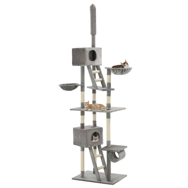 Load image into Gallery viewer, Vidaxl kattenkrabpaal met sisal krabpalen 230-260 cm grijs