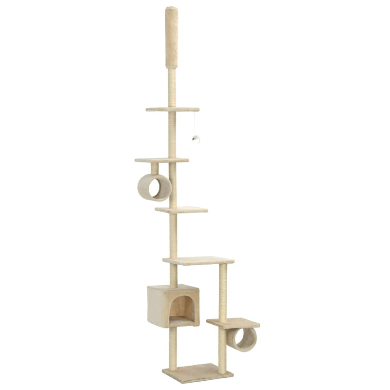 Load image into Gallery viewer, Vidaxl kattenkrabpaal met sisal krabpalen 260 cm beige