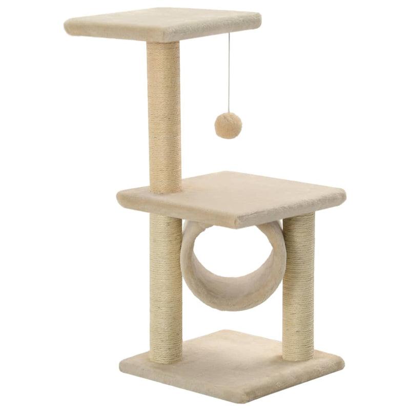Load image into Gallery viewer, Vidaxl kattenkrabpaal met sisal krabpalen 65 cm beige