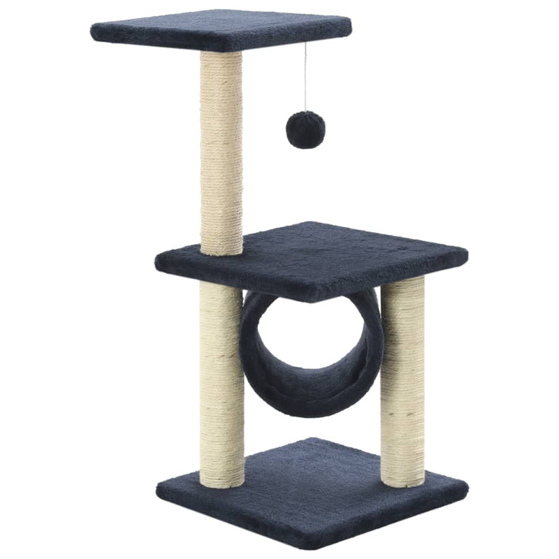 Load image into Gallery viewer, Vidaxl kattenkrabpaal met sisal krabpalen 65 cm donkerblauw