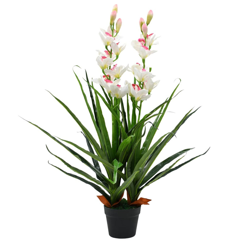 Load image into Gallery viewer, Vidaxl kunstplant met pot cymbidium orchidee 100 cm groen