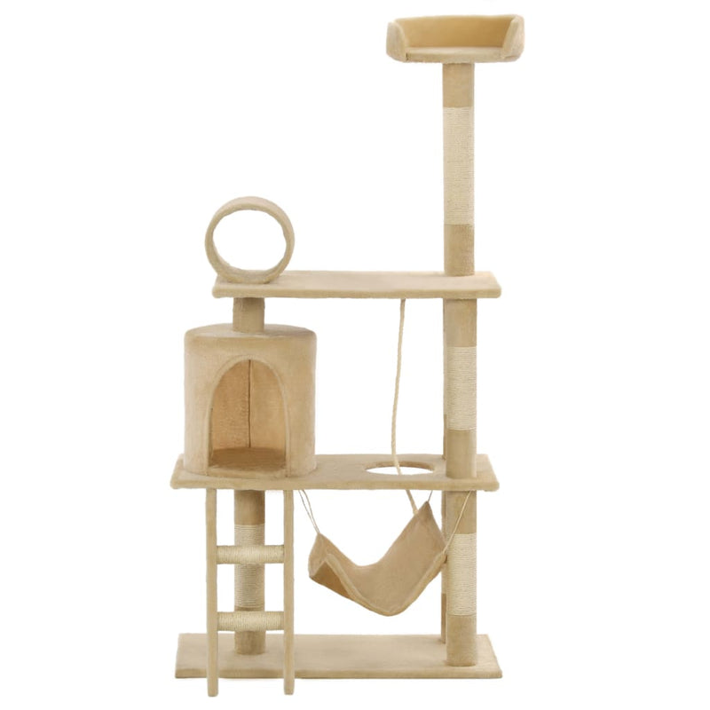 Load image into Gallery viewer, VidaXL Kattenkrabpaal met sisal krabpalen 140 cm beige