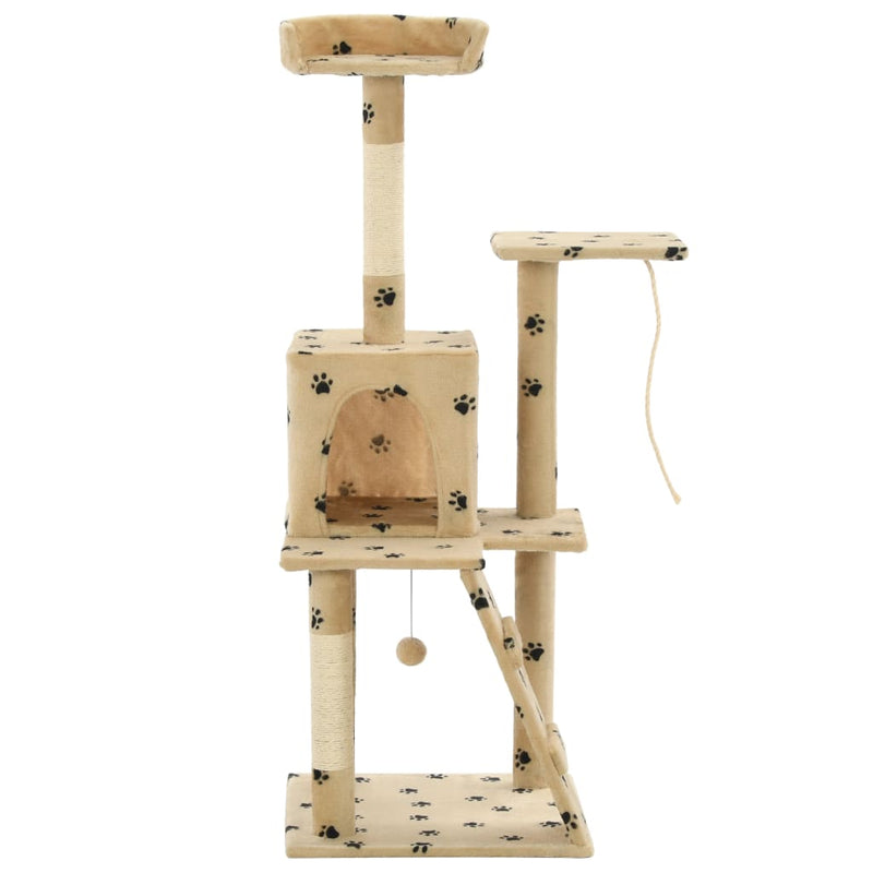Load image into Gallery viewer, Vidaxl kattenkrabpaal met sisal krabpalen 120 cm pootafdrukken beige