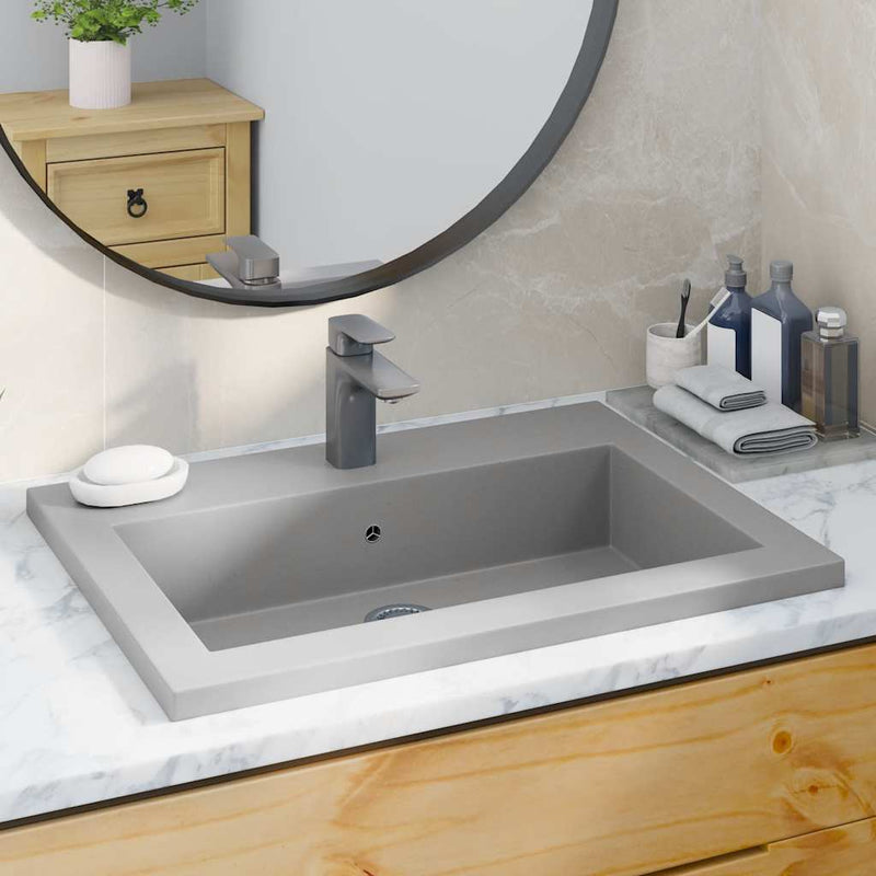Chargez l'image dans la visionneuse de la galerie, Vidaxl wasbak 600x450x120 mm graniet grijs
