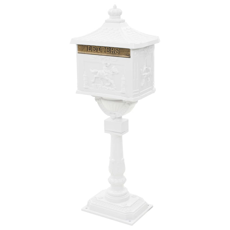 Load image into Gallery viewer, Vidaxl staande brievenbus vintage stijl roestbestendig aluminium wit