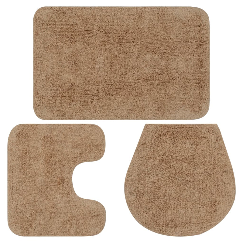 Load image into Gallery viewer, Vidaxl badmattenset stof beige 3-delig