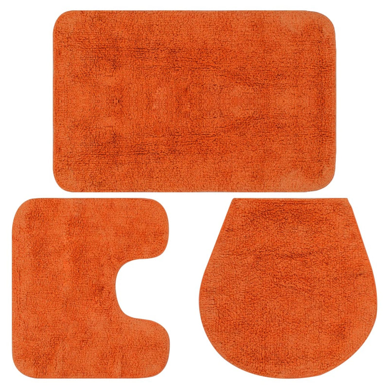 Load image into Gallery viewer, Vidaxl badmattenset stof oranje 3-delig