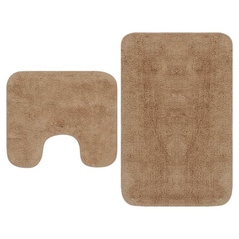 Load image into Gallery viewer, Vidaxl badmattenset stof beige 2-delig
