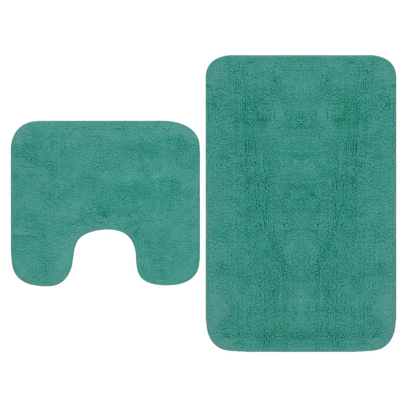 Load image into Gallery viewer, Vidaxl badmattenset stof turquoise 2-delig
