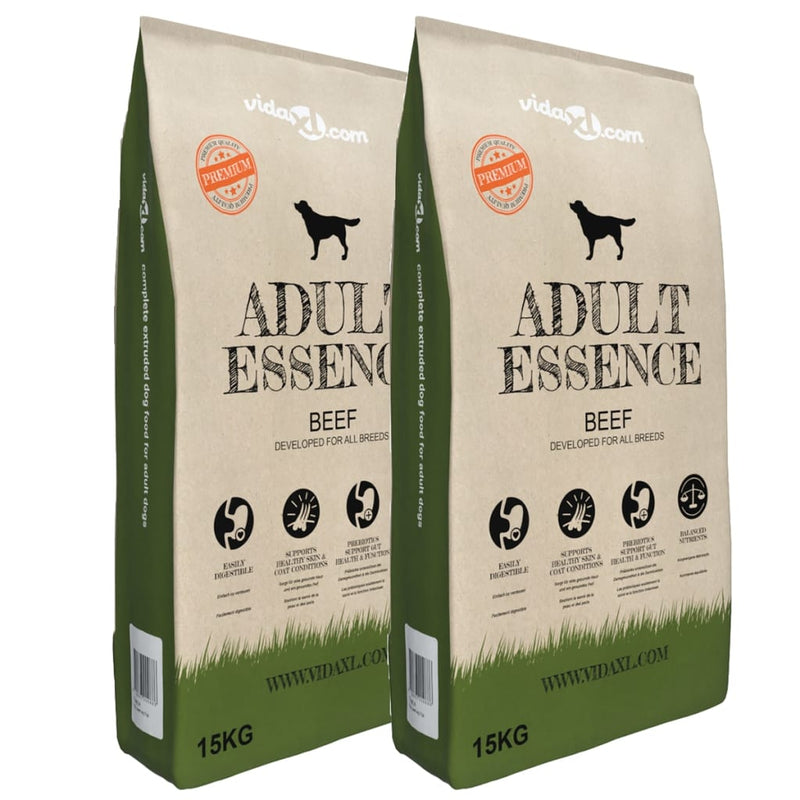 Load image into Gallery viewer, VidaXL Premium hondenvoer droog Adult Essence Beef 30 kg 2 st