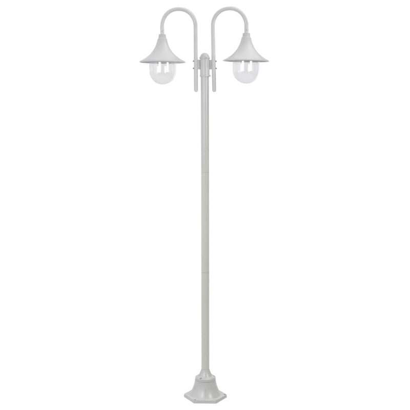 Load image into Gallery viewer, Vidaxl paalverlichting tuin e27 220 cm aluminium wit 2-delig