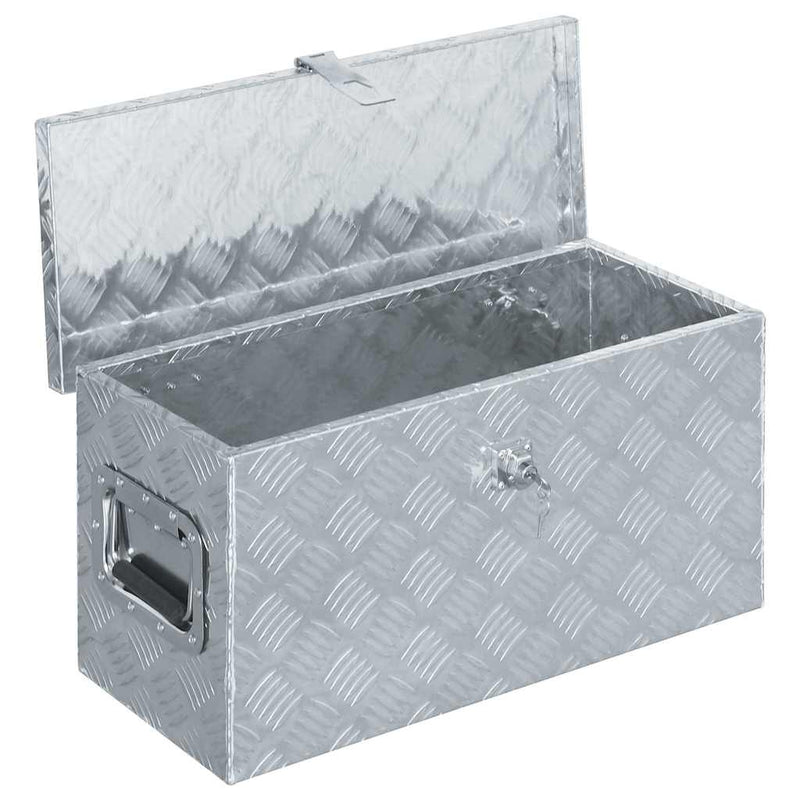 Load image into Gallery viewer, Vidaxl aluminium kist 61,5x26,5x30 cm zilverkleurig