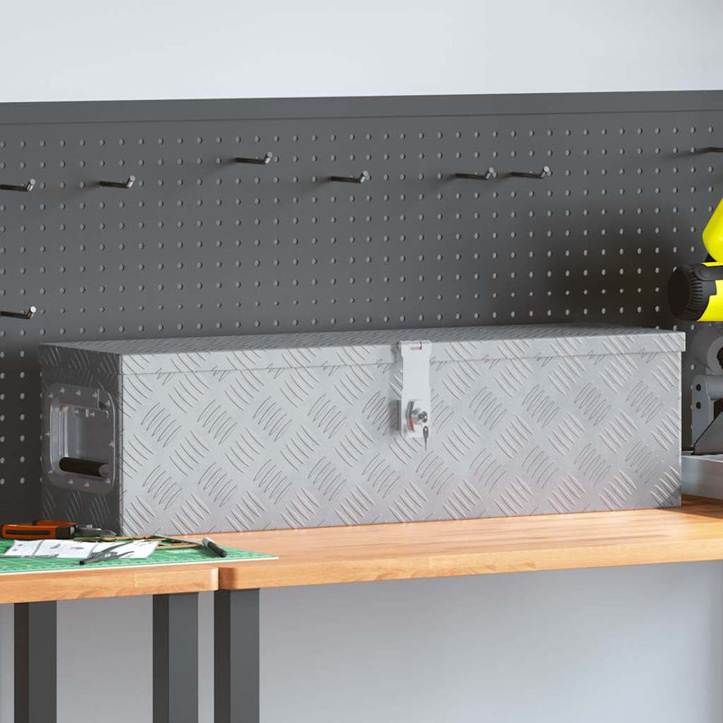 Load image into Gallery viewer, Vidaxl aluminium kist 80,5x22x22 cm zilverkleurig