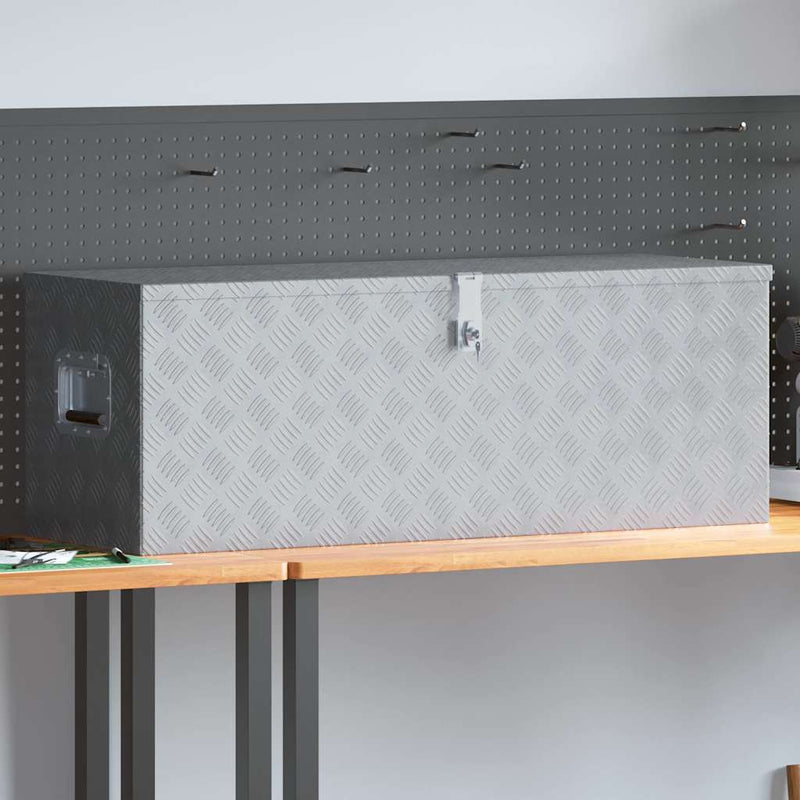 Load image into Gallery viewer, Vidaxl aluminium kist 110,5x38,5x40 cm zilverkleurig