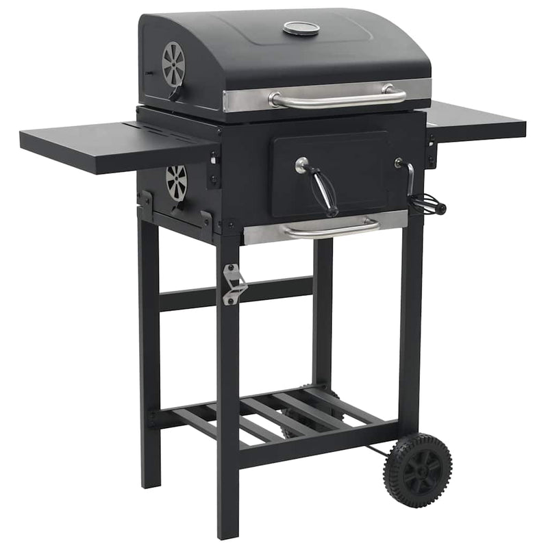 Load image into Gallery viewer, Vidaxl houtskoolbarbecue met onderplank zwart
