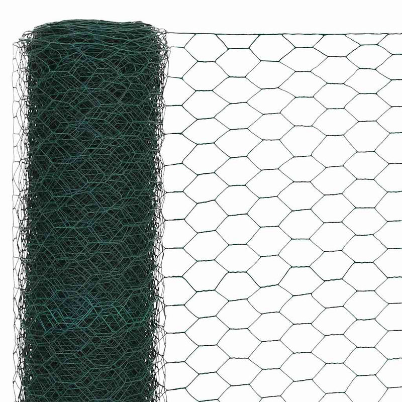 ギャラリービューアに画像をロードする, Vidaxl kippengaas 25x1,2 m staal met pvc coating groen