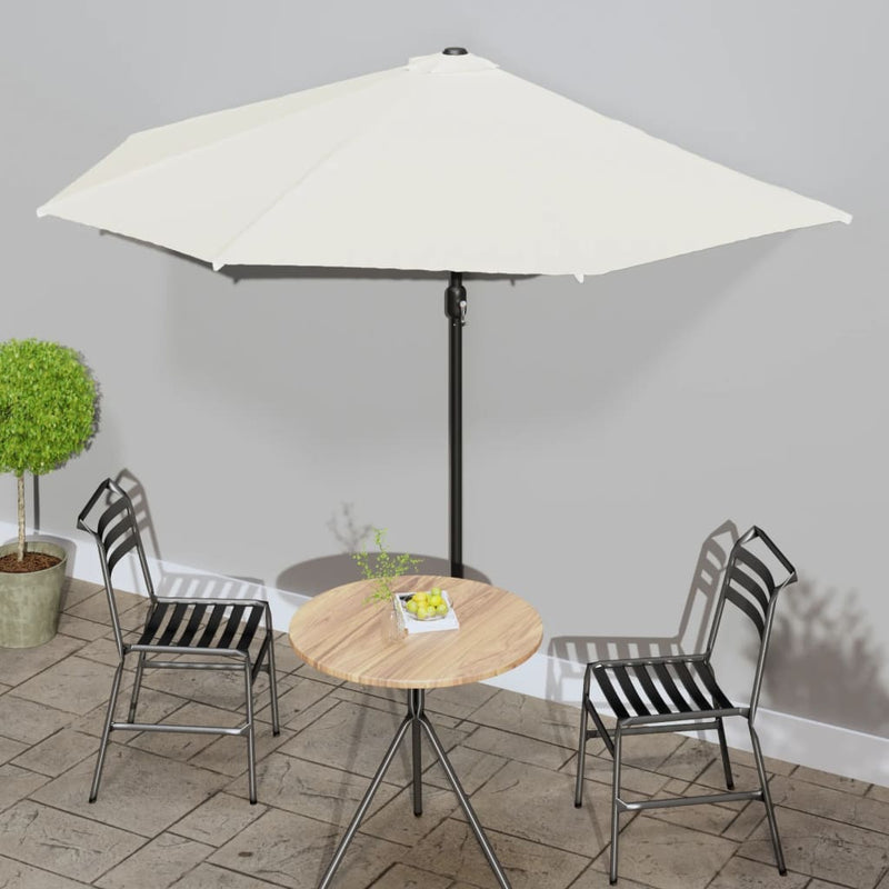 Load image into Gallery viewer, Vidaxl balkonparasol half met aluminium paal 300x155 cm zandkleurig