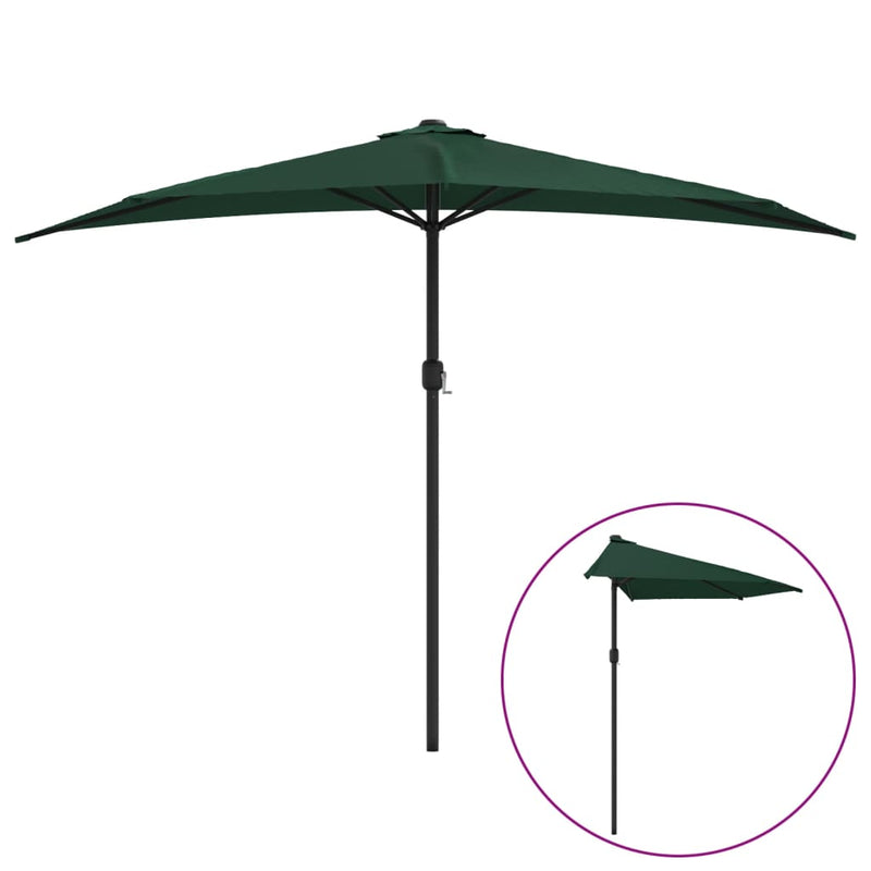 Load image into Gallery viewer, Vidaxl balkonparasol half met aluminium paal 300x155 cm groen