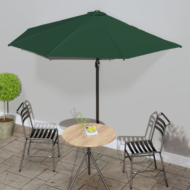 Load image into Gallery viewer, Vidaxl balkonparasol half met aluminium paal 300x155 cm groen