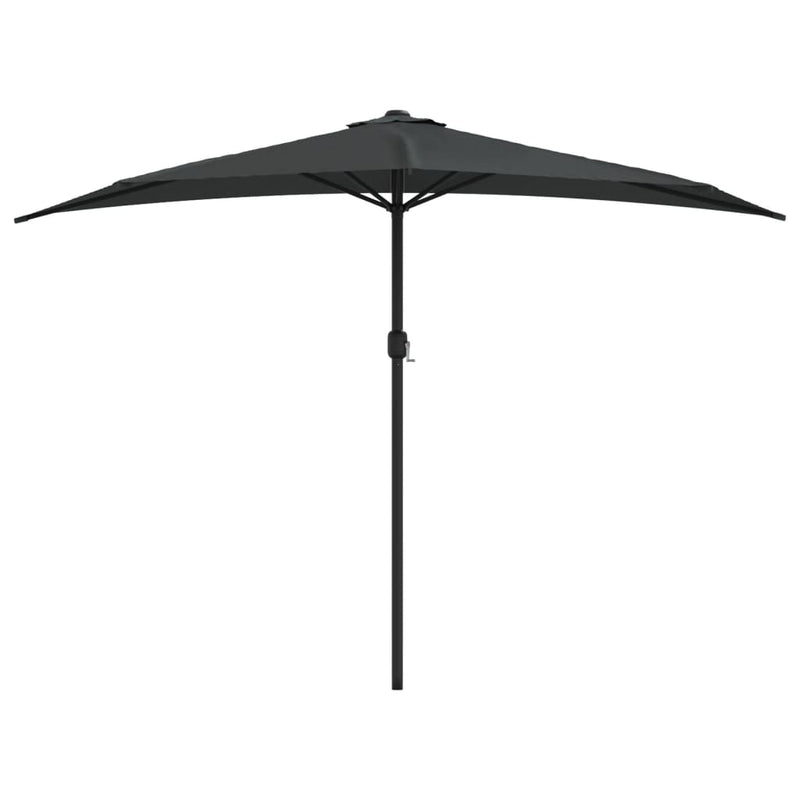 Chargez l'image dans la visionneuse de la galerie, Vidaxl balkonparasol half met aluminium paal 300x155 cm antraciet