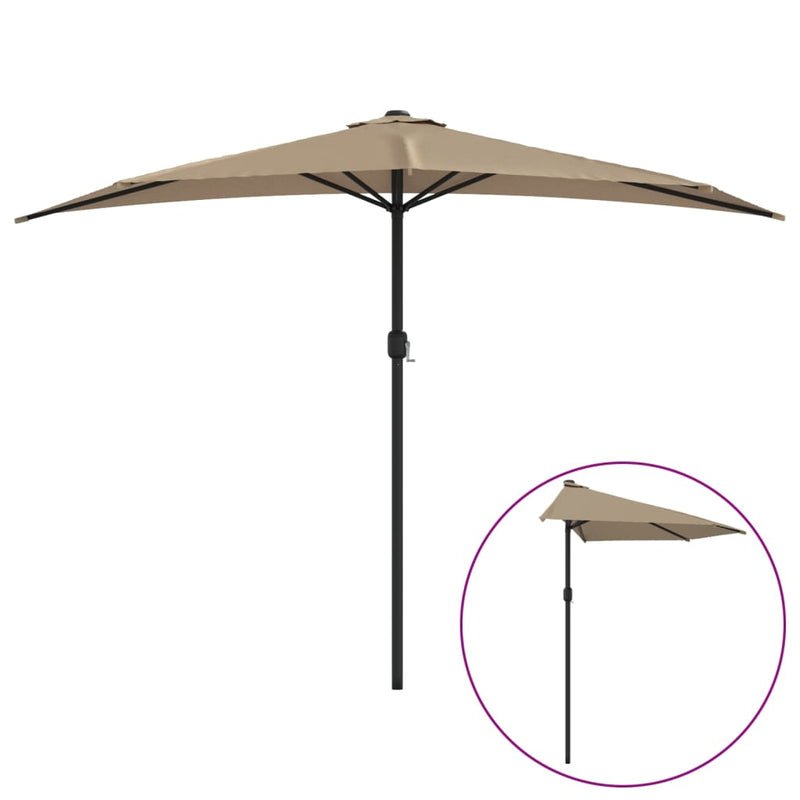 Load image into Gallery viewer, Vidaxl balkonparasol half met aluminium paal 300x155 cm taupe