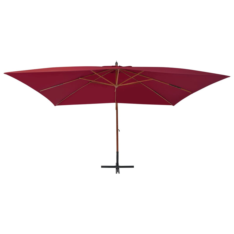 Load image into Gallery viewer, Vidaxl zweefparasol met houten paal 400x300 cm bordeauxrood