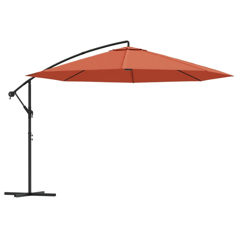 Afbeelding laden in galerijviewer, Vidaxl zweefparasol met aluminium paal 350 cm terracottakleurig
