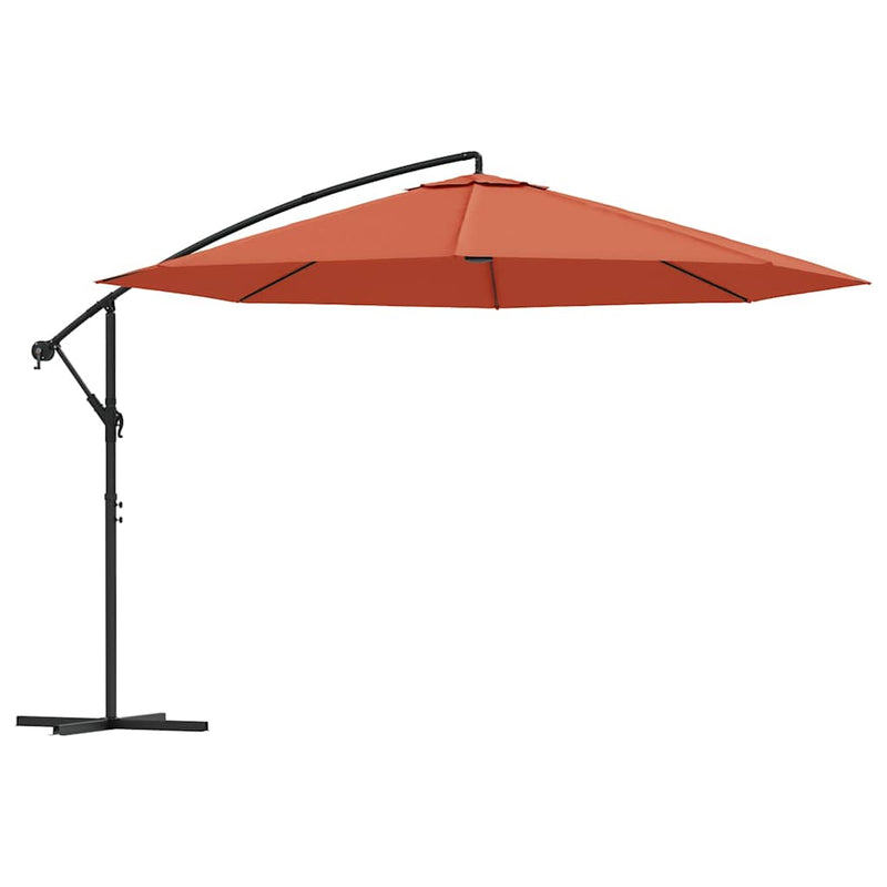 Afbeelding laden in galerijviewer, Vidaxl zweefparasol met aluminium paal 350 cm terracottakleurig