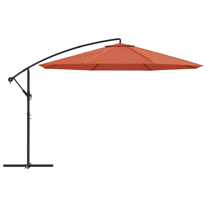 Afbeelding laden in galerijviewer, Vidaxl zweefparasol met aluminium paal 350 cm terracottakleurig
