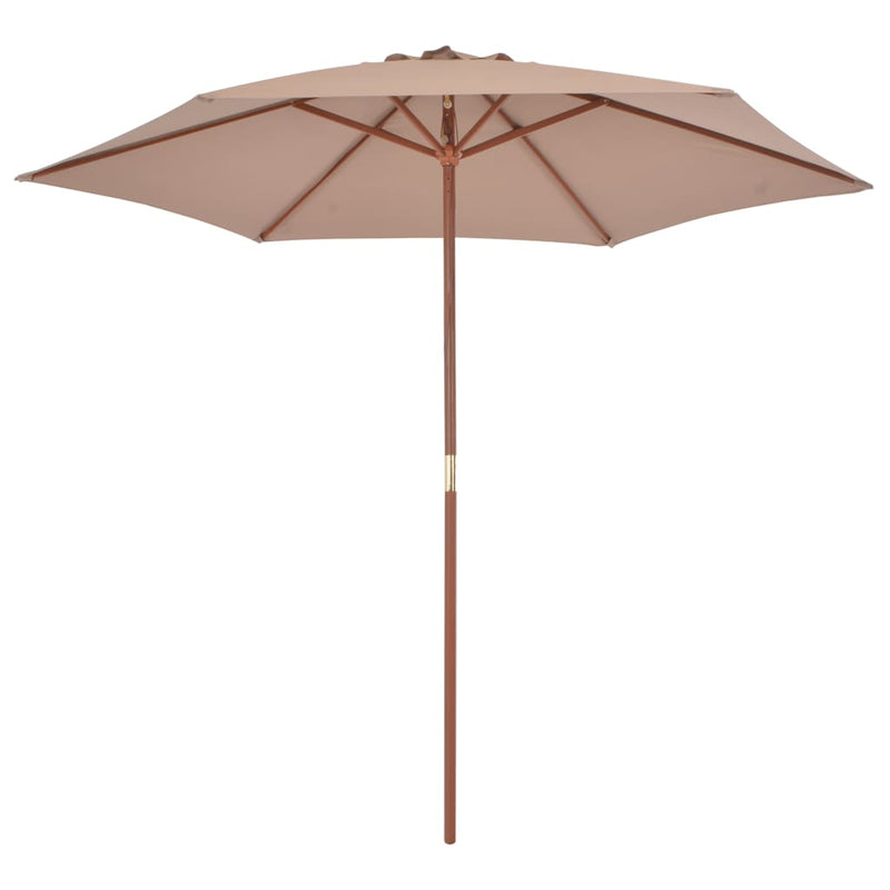 Load image into Gallery viewer, Vidaxl parasol met houten paal 270 cm taupe