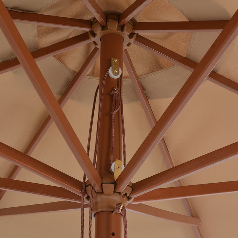Load image into Gallery viewer, Vidaxl parasol met houten paal 350 cm taupe