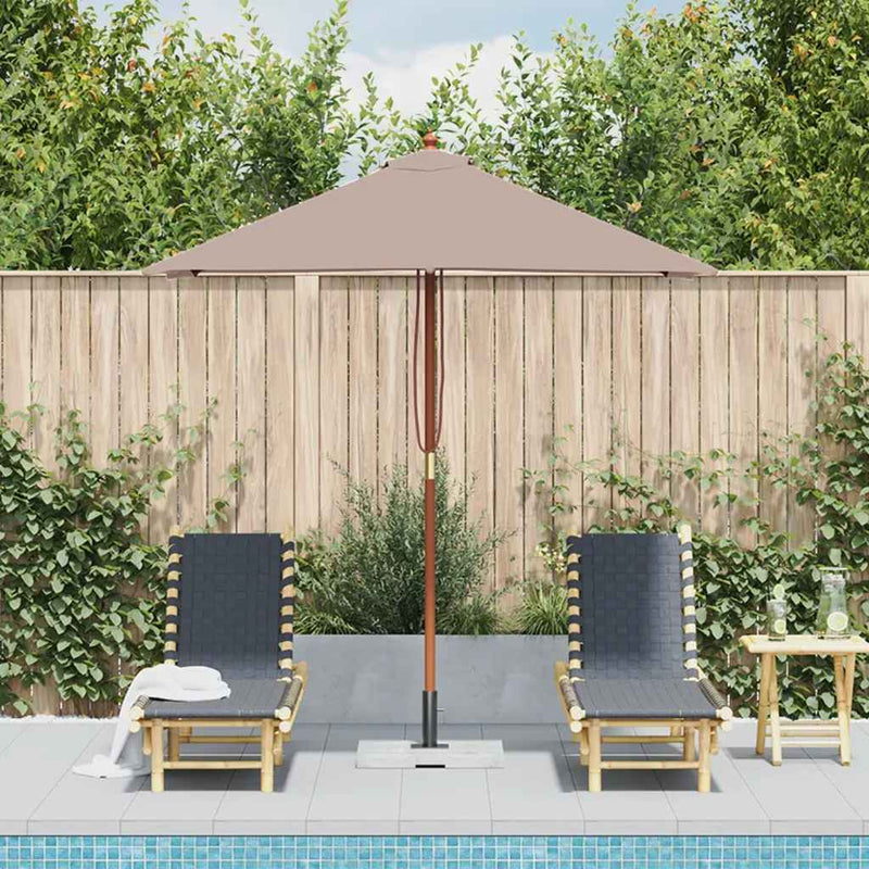 Load image into Gallery viewer, Vidaxl parasol met houten paal 150x200 cm taupe