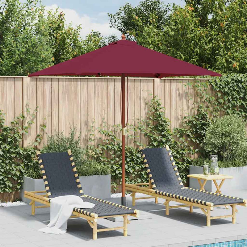 Load image into Gallery viewer, Vidaxl parasol met houten paal 150x200 cm bordeauxrood