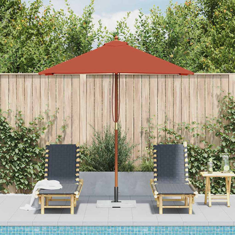 Load image into Gallery viewer, VidaXL Parasol met houten paal 150x200 cm terracottakleurig