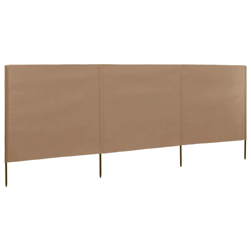 Afbeelding laden in galerijviewer, Vidaxl windscherm 3-panelen 400x120 cm stof taupe