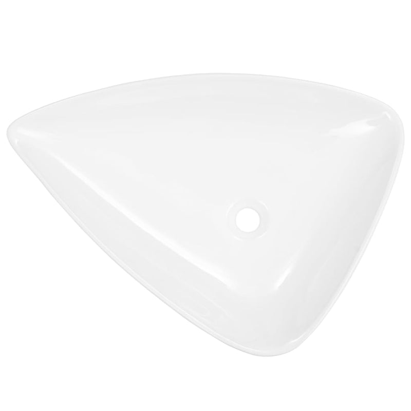Load image into Gallery viewer, Vidaxl wastafel driehoekig 645x455x115 mm keramiek wit