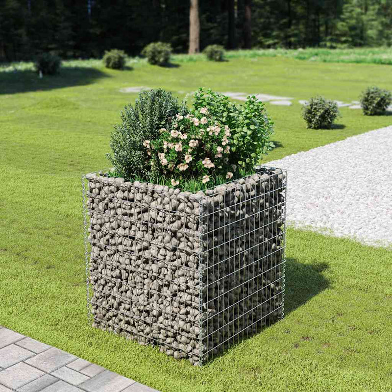 Afbeelding laden in galerijviewer, Vidaxl gabion plantenbak verhoogd 90x90x100 cm gegalvaniseerd staal