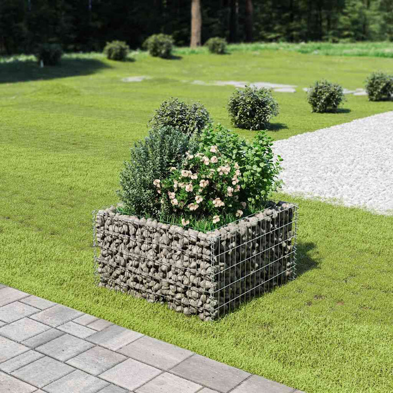 Load image into Gallery viewer, Vidaxl gabion plantenbak verhoogd 90x90x50 cm gegalvaniseerd staal